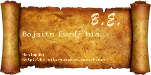 Bojsits Euzébia névjegykártya
